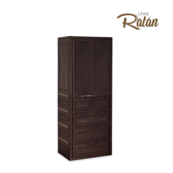 ARMARIO CAJONERA DECO RATAN BEIGE CAFÉ PICKA - Imagen 2