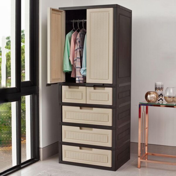 ARMARIO CAJONERA DECO RATAN BEIGE CAFÉ PICKA - Imagen 3